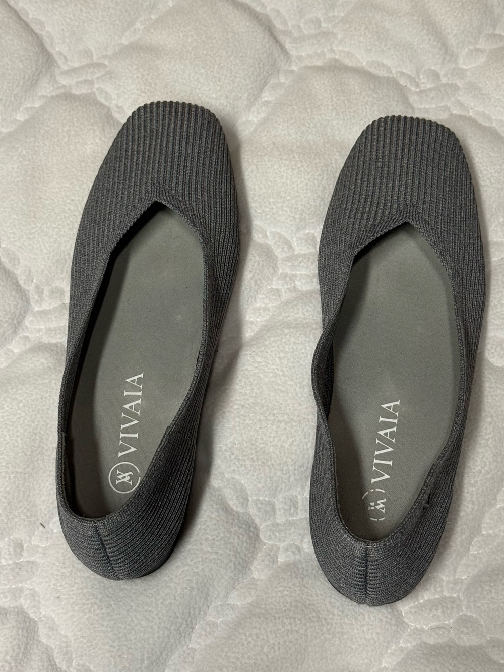 VIVAIA Margot Casual
Flats Washable Square Toe Ballet
Shoes Grey Size 37/6.5
